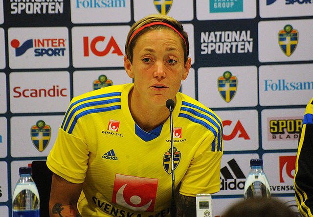 Therese Sjögran har gjort flest landskamper för landslaget. 210 matcher har spelat.