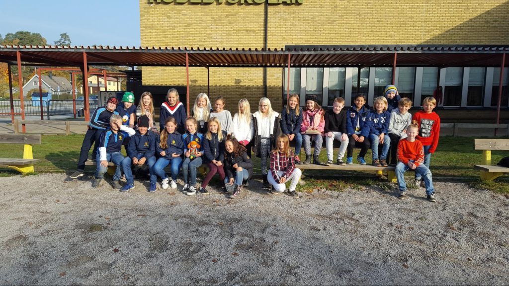 Hela vår klass med de Sydafrikanska eleverna, Zohan, Michael, Maggie, Mieke och Kaleb.